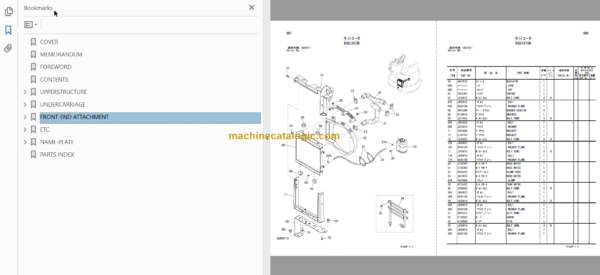 Hitachi ZX10U-2 Hydraulic Excavator Parts Catalog & Equipment Components Parts Catalog