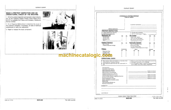 John Deere 890A Excavator Technical Manual (TM1263)