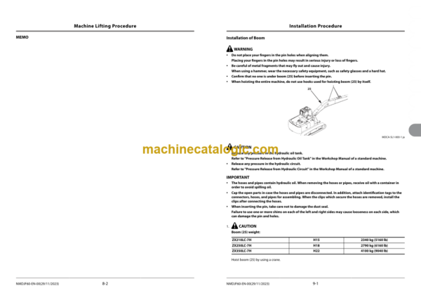 Hitachi ZX210LC-7H ZX250LC-7H ZX350LC-7H Super Long Front Service Manual