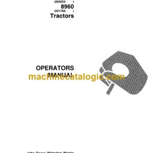 John Deere 8560 8760 8960 Tractors Operator's Manual (OMAR109479)