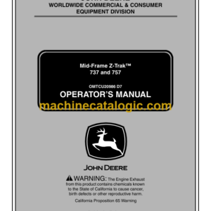 John Deere 737 and 757 Mid-Frame Z-Trak Operator's Manual (OMTCU20986)