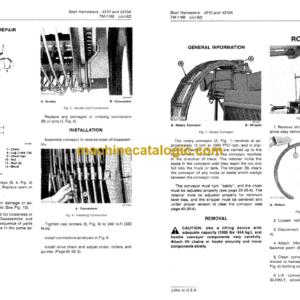 John Deere 4310 and 4310A Beet Harvesters Technical Manual (TM1166)