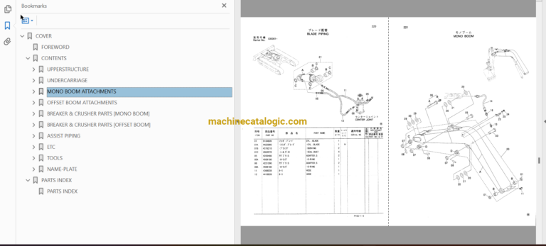 Hitachi EX75US-7 Excavator Parts Catalog & Equipment Components Parts Catalog