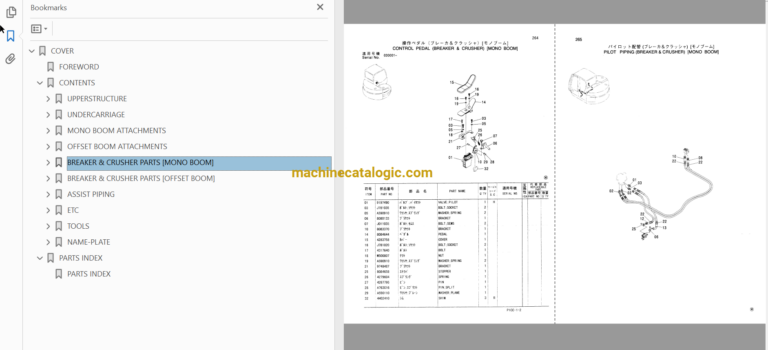 Hitachi EX75US-7 Excavator Parts Catalog & Equipment Components Parts Catalog