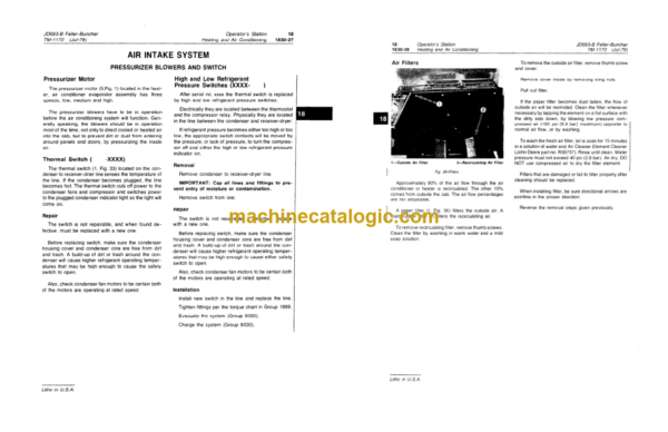 John Deere JD693-B Feller-Buncher Technical Manual (TM1170)