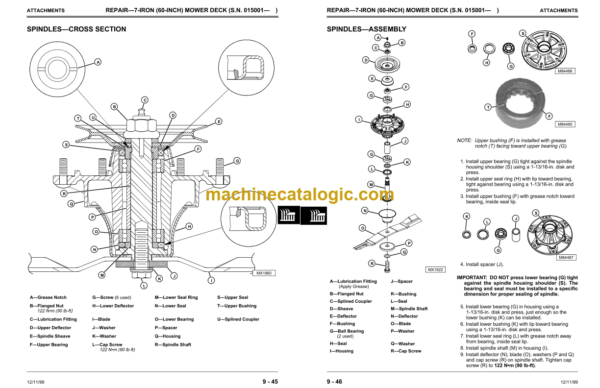 John Deere F735 Front Mower Tractors Technical Manual (TM1597)