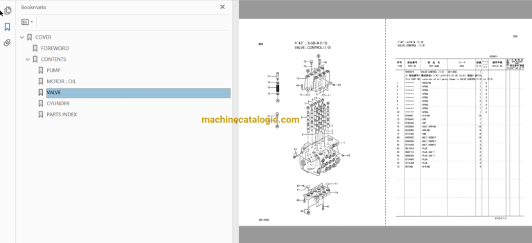 Hitachi EX75US-7 Excavator Parts Catalog & Equipment Components Parts Catalog