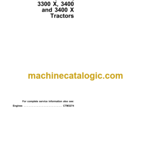 John Deere 3100, 3200, 3200X, 3300, 3300X, 3400 and 3400X Tractors Technical Manual (TM4525)