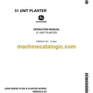 John Deere 51 Unit Planter Operator's Manual (OMB25516)