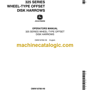 John Deere 325 Series Wheel-Type Offset Disk Harrows Operator's Manual (OMW18789)