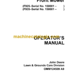 John Deere F925 and F935 Front Mower Operator's Manual (OMM124509A9)