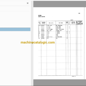 Hitachi EX80U Excavator Parts Catalog & Equipment Components Parts Catalog