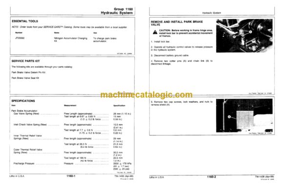 John Deere 540D Skidder 548D Grapple Skidder Repair Technical Manual (TM1438)