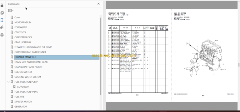 Hitachi ZX17U-5N Hydraulic Excavator Parts Catalog & Equipment Components & Engine Parts Catalog