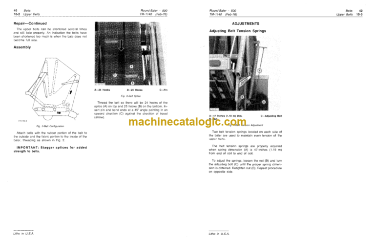John Deere 500 Round Baler Technical Manual (TM1140)
