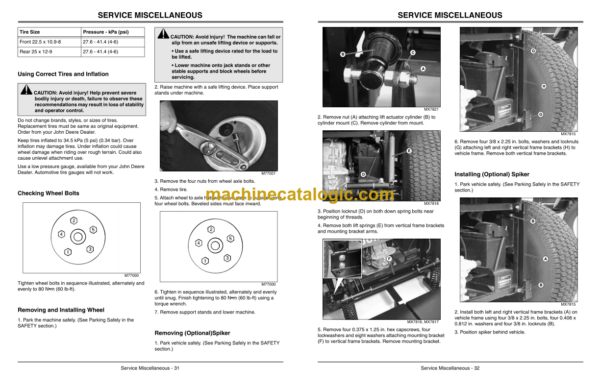 John Deere 1200A Bunker Rake Operator's Manual (OMTCU29789)