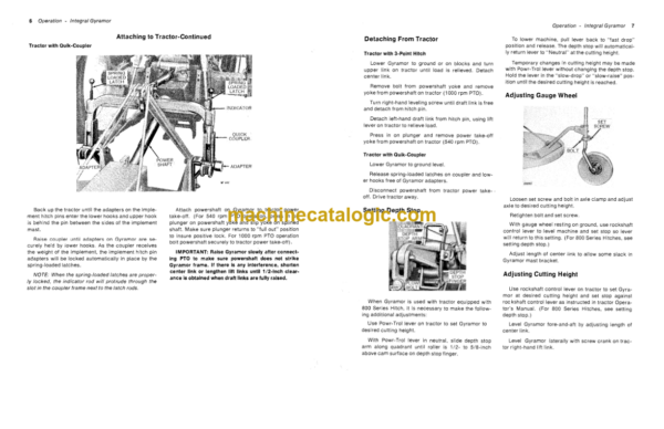 John Deere 307 Gyramor Rotary Cutter Operator's Manual (OMW11529)