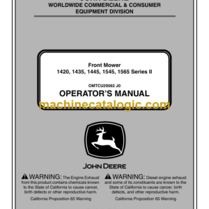 John Deere 1420, 1435, 1445, 1545, 1565 Series-2 Front Mower Operator's Manual (OMTCU29562)