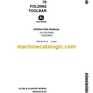 John Deere 70 Folding Toolbar Operator's Manual (OMA45278)