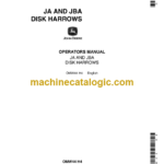 John Deere JA and JBA Disk Harrows Operator's Manual (OMW44)