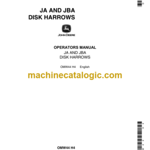 John Deere JA and JBA Disk Harrows Operator's Manual (OMW44)