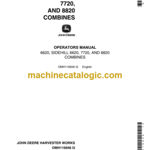 John Deere 6620, Sidehill 6620, 7720, and 8820 Combines Operator's Manual (OMH116946)