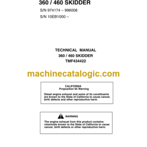 John Deere 360 460 Skidder Technical Manual (TMF434422)