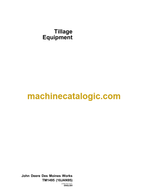 John Deere Tillage Equipment Technical Manual (TM1495)