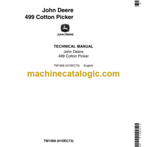 John Deere 499 Cotton Picker Technical Manual (TM1069)