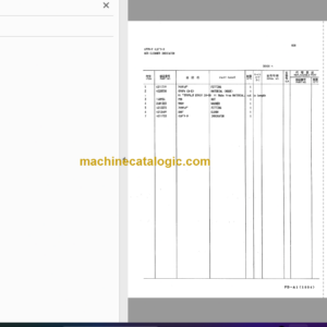 Hitachi BX70 BX70D Backhoe Loader Parts Catalog & Equipment Components Parts Catalog