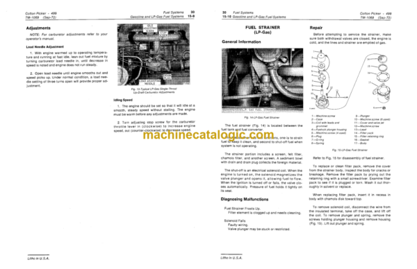 John Deere 499 Cotton Picker Technical Manual (TM1069)