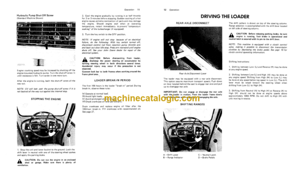 John Deere JD544B and JD644B Loaders (EUROPEAN VERSION) Operator's Manual (OMCD15272)