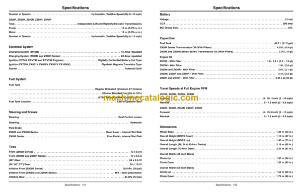 John Deere Z900B, Z900M, Z900R Series ZTrak Operator's Manual (OMTCU33448)