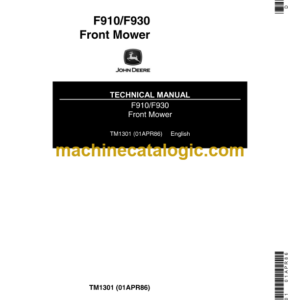 John Deere F910 F930 Front Mower Technical Manual (TM1301)