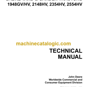 John Deere 1948GV/HV, 2148HV, 2354HV, 2554HV Sabre Yard & Garden Tractors Technical Manual (TM2160)