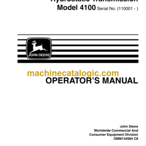 John Deere Model 4100 Compact Utility Tractor with Hydrostatic Transmission Operator's Manual (OMM134994)