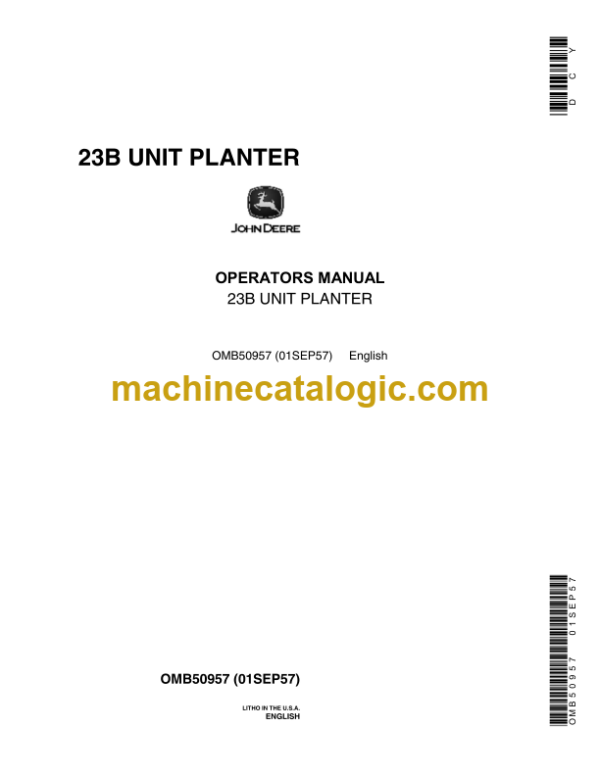 John Deere 23B Unit Planter Operator's Manual (OMB50957)