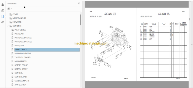 Hitachi ZX170W-3 Wheeled Excavator Full Parts Catalog