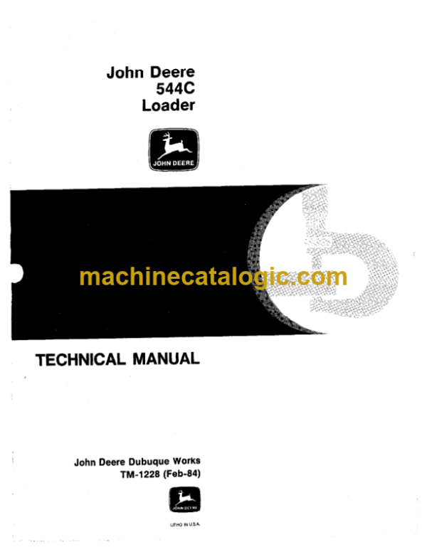 John Deere 544C Loader Technical Manual (TM1228)