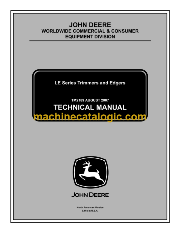 John Deere LE Series Trimmers and Edgers Technical Manual (TM2189)