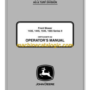 John Deere 1435, 1445, 1545, 1565 Series-2 Front Mower Operator's Manual (OMTCU33870)