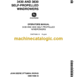 John Deere 3430 and 3830 Self-Propelled Windrowers Operator's Manual (OME78980)