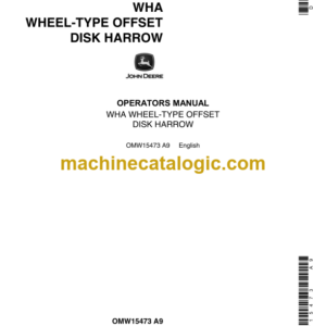 John Deere WHA Wheel-Type Offset Disk Harrow Operator's Manual (OMW15473)