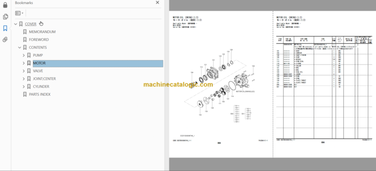 Hitachi ZX20U-5A Hydraulic Excavator Parts Catalog & Equipment Components & Engine Parts Catalog