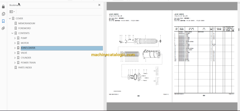 Hitachi ZX170W-5B Wheeled Excavator Full Parts Catalog – Machine