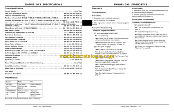 John Deere LE Series Trimmers and Edgers Technical Manual (TM2189)