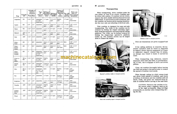 John Deere 105 HI-LO Combine Operator's Manual (OMH90564)