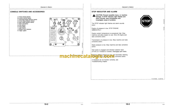 John Deere 744E Loader (SERIAL NO. 000376-) Operator's Manual (OMAT162185)