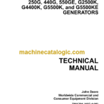 John Deere 250G 440G 550GE G2500K G4400K G5500K and G5500KE Generators Technical Manual (TM1791)