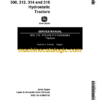 John Deere 300, 312, 314 and 316 Hydrostatic Tractors Service Manual (SM2104)